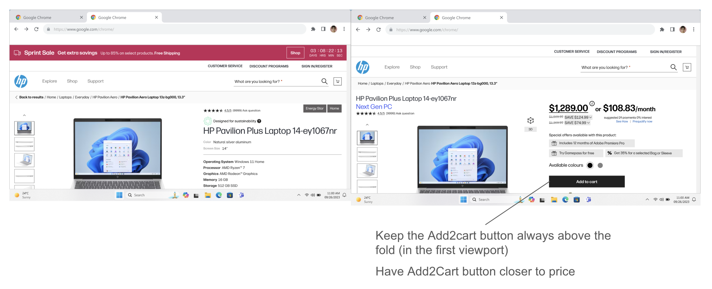 Add to Cart improvements